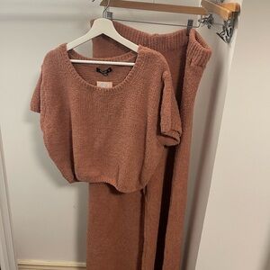 Cozy Knit Two-Piece Set in Rust